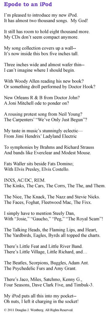 Poem: Epode to an iPod